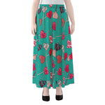 Retro Lollipop Pattern Print Chiffon Maxi Skirt