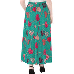 Retro Lollipop Pattern Print Chiffon Maxi Skirt