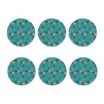 Retro Lollipop Pattern Print Coaster Set