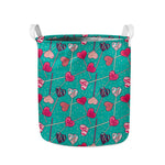Retro Lollipop Pattern Print Collapsible Laundry Basket