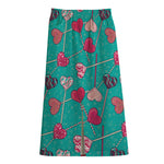 Retro Lollipop Pattern Print Cotton Front Slit Maxi Skirt