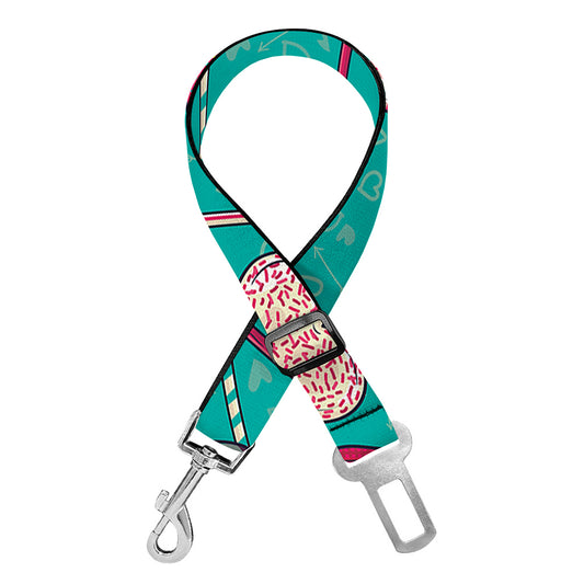 Retro Lollipop Pattern Print Dog Seat Belt