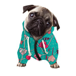Retro Lollipop Pattern Print Dog Zip Up Hoodie