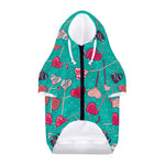 Retro Lollipop Pattern Print Dog Zip Up Hoodie