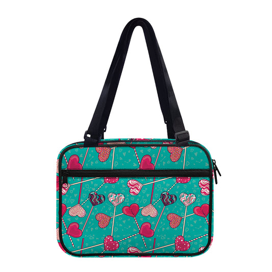 Retro Lollipop Pattern Print Double Strap Bible Bag