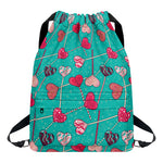 Retro Lollipop Pattern Print Drawstring Backpack