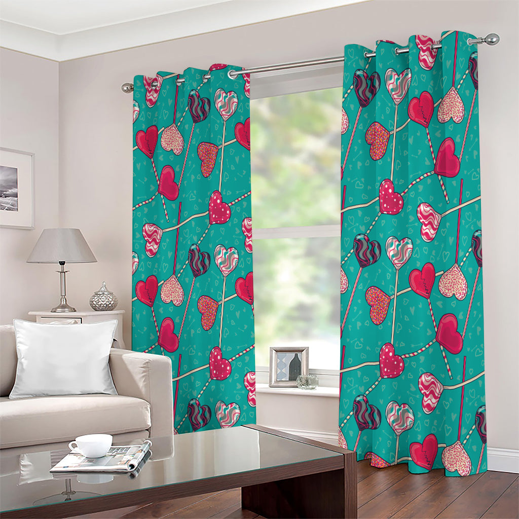Retro Lollipop Pattern Print Extra Wide Grommet Curtains