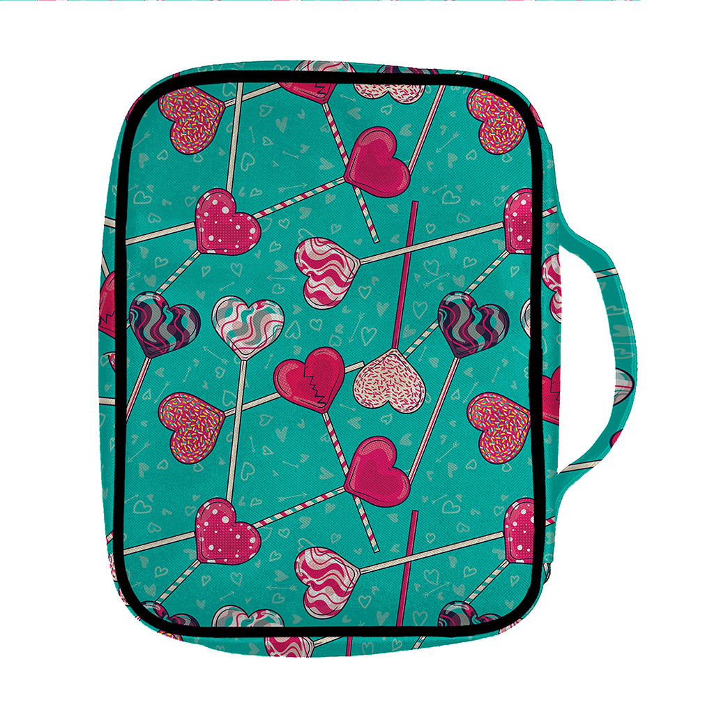 Retro Lollipop Pattern Print Front Pocket Bible Bag