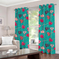 Retro Lollipop Pattern Print Grommet Curtains