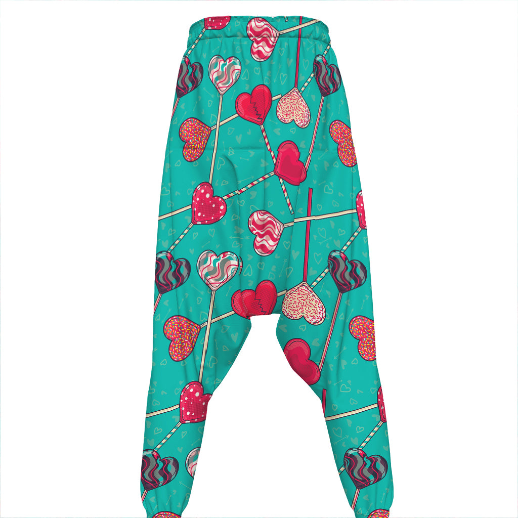 Retro Lollipop Pattern Print Hammer Pants