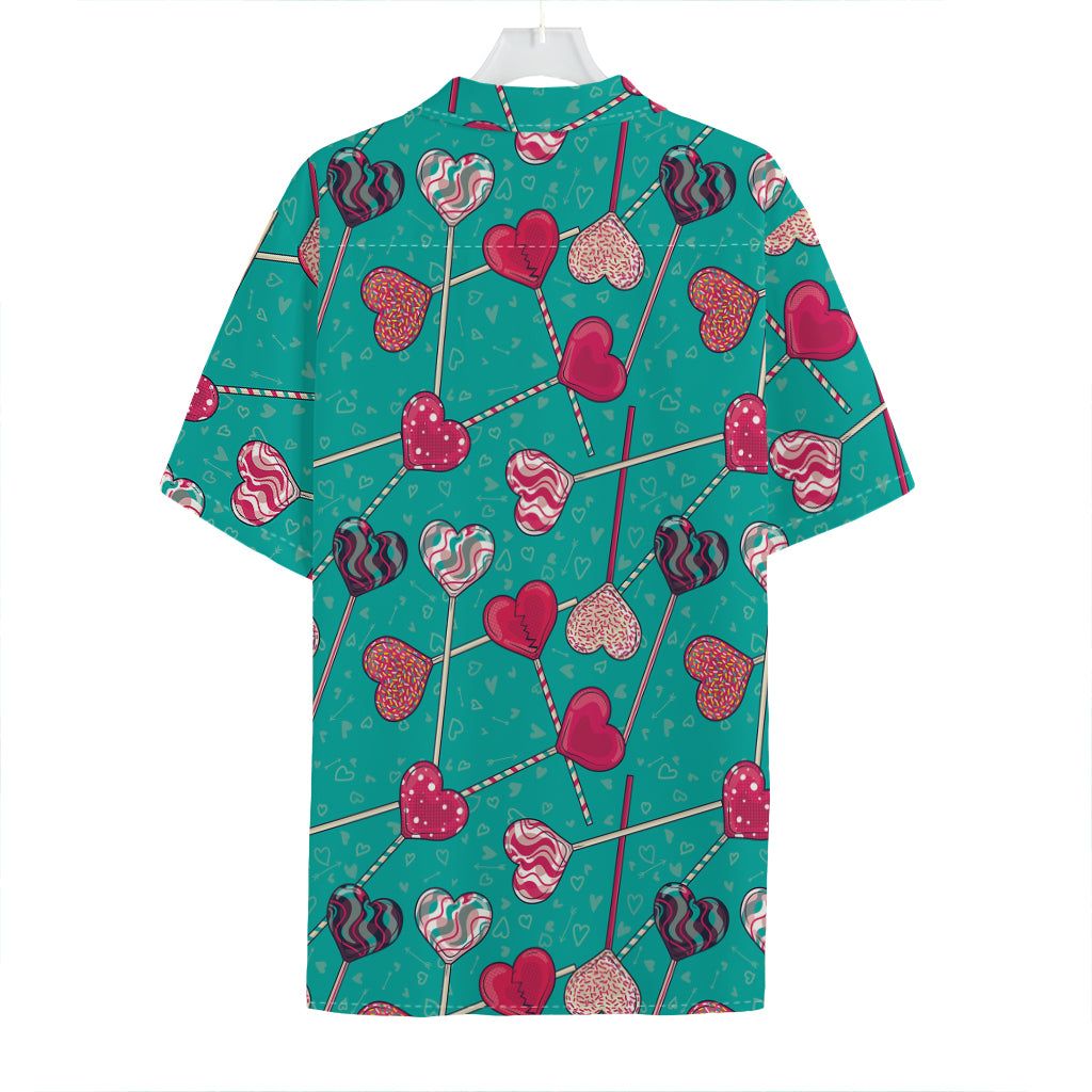 Retro Lollipop Pattern Print Hawaiian Shirt