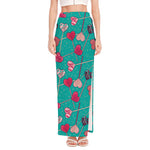 Retro Lollipop Pattern Print High Slit Maxi Skirt