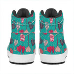 Retro Lollipop Pattern Print High Top Leather Sneakers