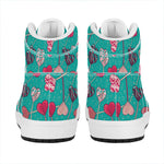 Retro Lollipop Pattern Print High Top Leather Sneakers