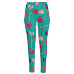 Retro Lollipop Pattern Print High-Waisted Pocket Leggings
