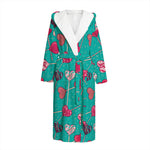 Retro Lollipop Pattern Print Hooded Bathrobe