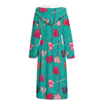 Retro Lollipop Pattern Print Hooded Bathrobe
