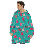 Retro Lollipop Pattern Print Hoodie Blanket