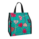 Retro Lollipop Pattern Print Insulated Lunch Tote