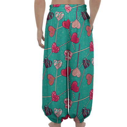 Retro Lollipop Pattern Print Lantern Pants