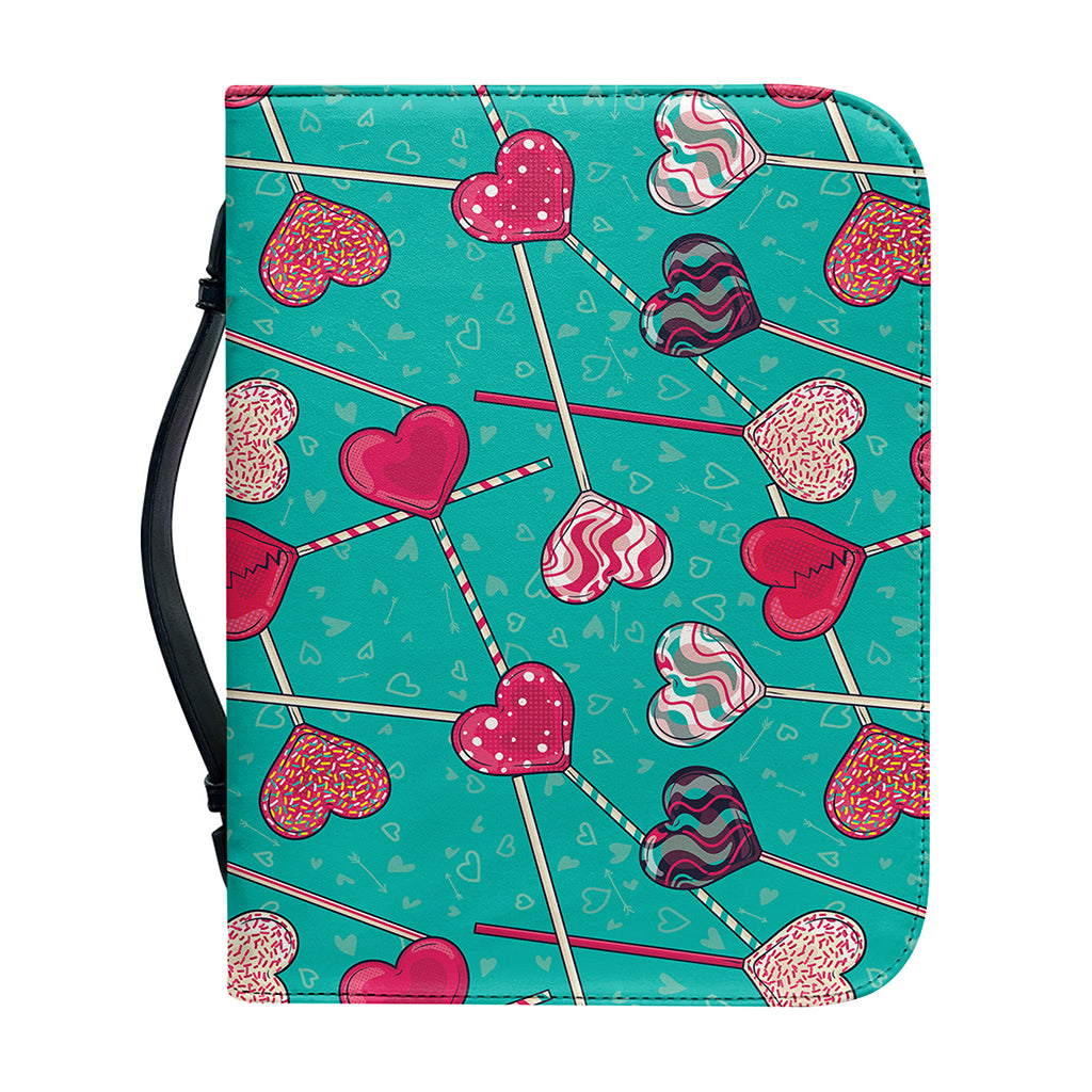 Retro Lollipop Pattern Print Leather Bible Cover