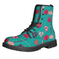 Retro Lollipop Pattern Print Lace-Up Boots