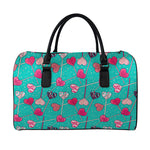 Retro Lollipop Pattern Print Leather Duffle Bag