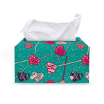 Retro Lollipop Pattern Print Leather Tissue Box Cover