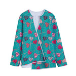 Retro Lollipop Pattern Print Long Sleeve Short Coat