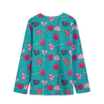 Retro Lollipop Pattern Print Long Sleeve Short Coat
