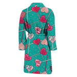 Retro Lollipop Pattern Print Men's Bathrobe