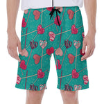 Retro Lollipop Pattern Print Men's Beach Shorts