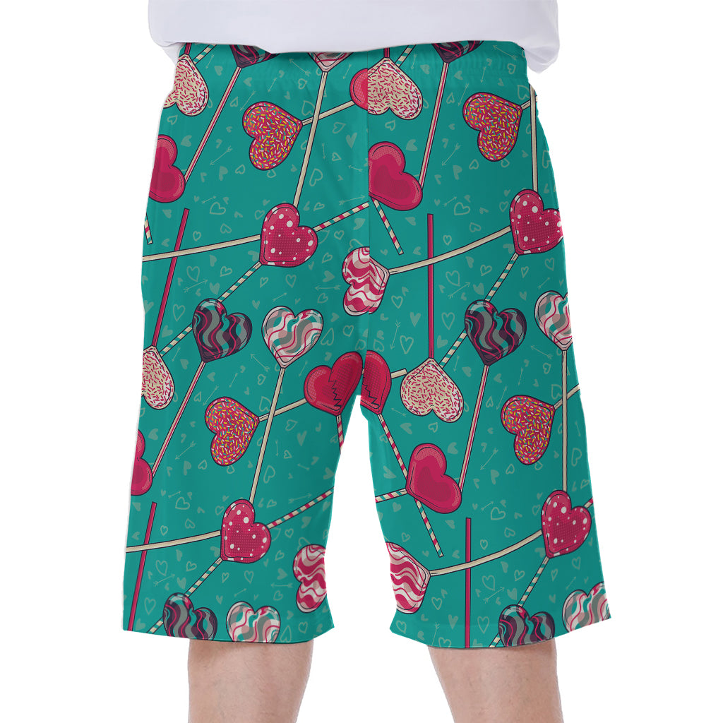 Retro Lollipop Pattern Print Men's Beach Shorts