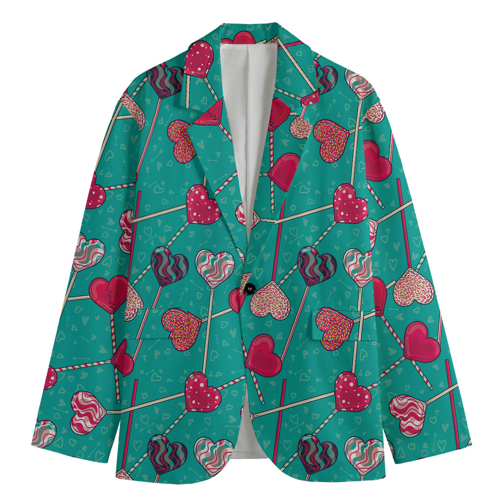 Retro Lollipop Pattern Print Men's Blazer