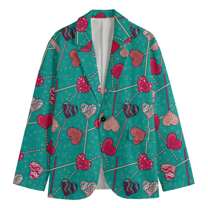 Retro Lollipop Pattern Print Men's Blazer