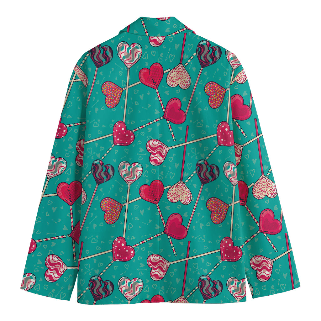 Retro Lollipop Pattern Print Men's Blazer