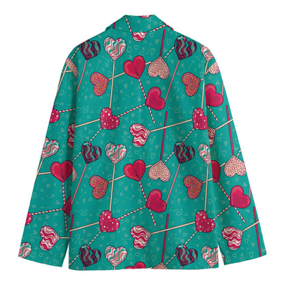Retro Lollipop Pattern Print Men's Blazer