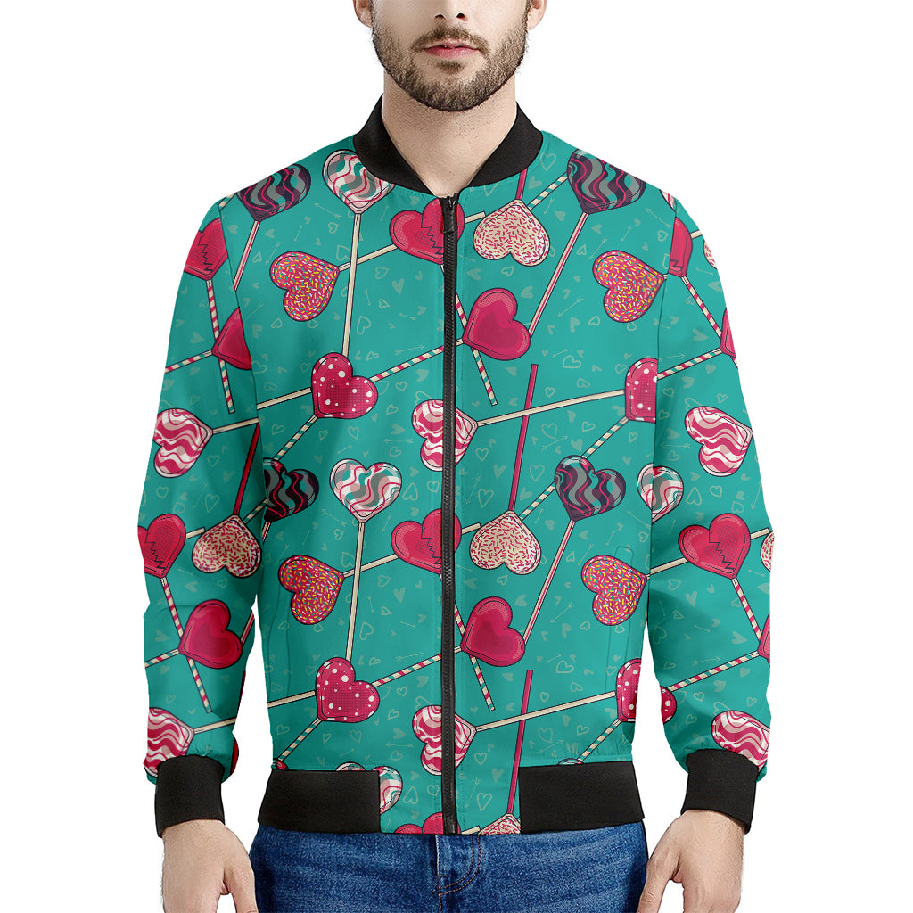 Retro Lollipop Pattern Print Men's Bomber Jacket