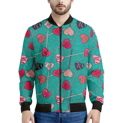 Retro Lollipop Pattern Print Men's Bomber Jacket