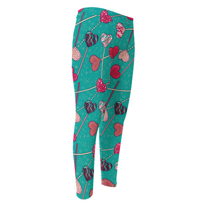 Retro Lollipop Pattern Print Men's Compression Pants