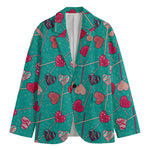 Retro Lollipop Pattern Print Men's Cotton Blazer