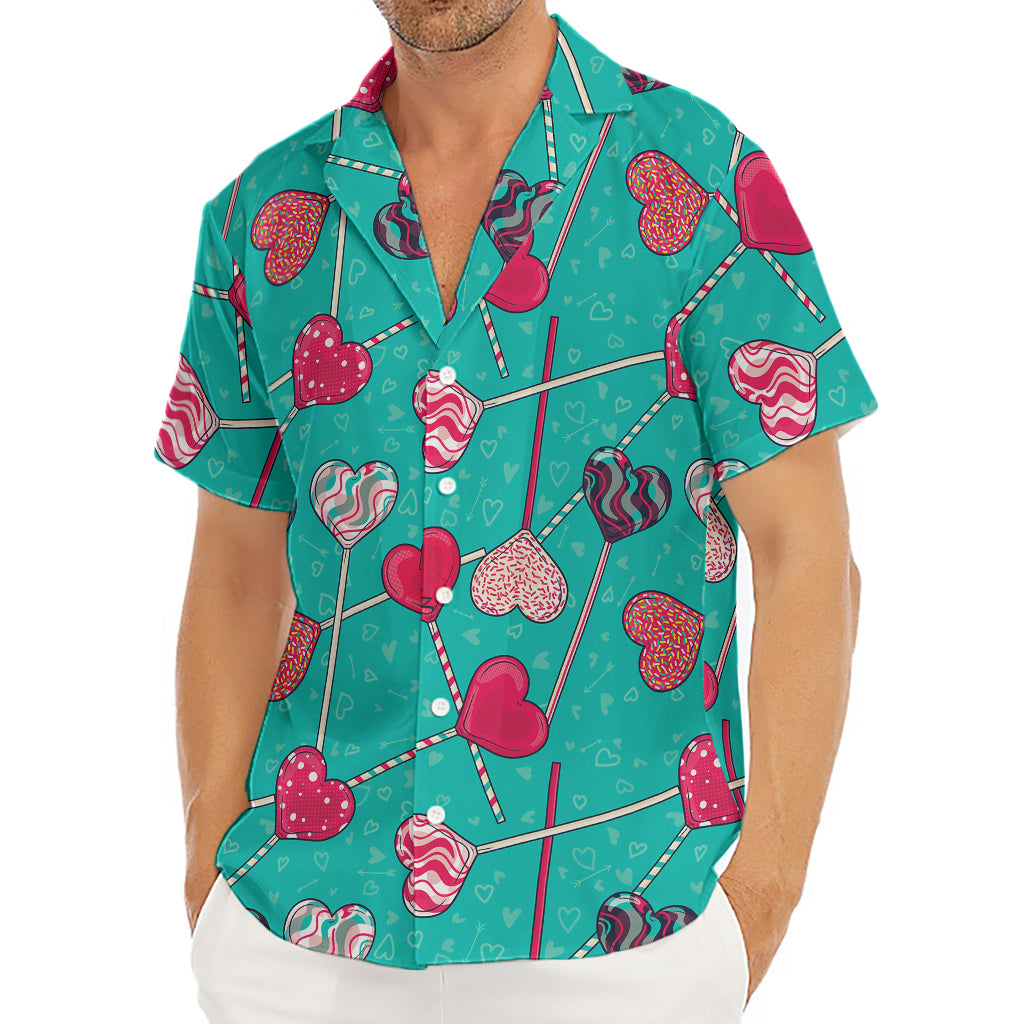 Retro Lollipop Pattern Print Men's Deep V-Neck Shirt