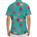 Retro Lollipop Pattern Print Men's Deep V-Neck Shirt