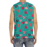 Retro Lollipop Pattern Print Men's Fitness Tank Top
