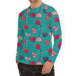 Retro Lollipop Pattern Print Men's Long Sleeve Rash Guard