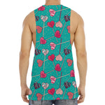 Retro Lollipop Pattern Print Men's Muscle Tank Top