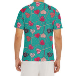 Retro Lollipop Pattern Print Men's Short Sleeve Rash Guard