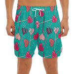 Retro Lollipop Pattern Print Men's Split Running Shorts