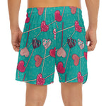 Retro Lollipop Pattern Print Men's Split Running Shorts