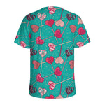 Retro Lollipop Pattern Print Men's Sports T-Shirt